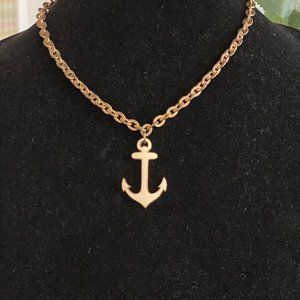 Vintage Enamel Anchor Necklace